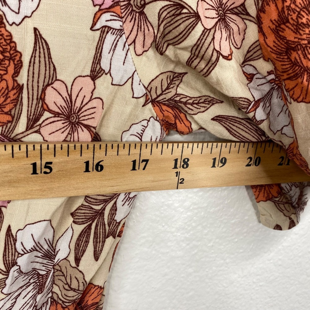 Petal & Pup Fraser Floral Maxi Dress Cream Orange Pink Women's Size 10 Boho - Picture 13 of 15